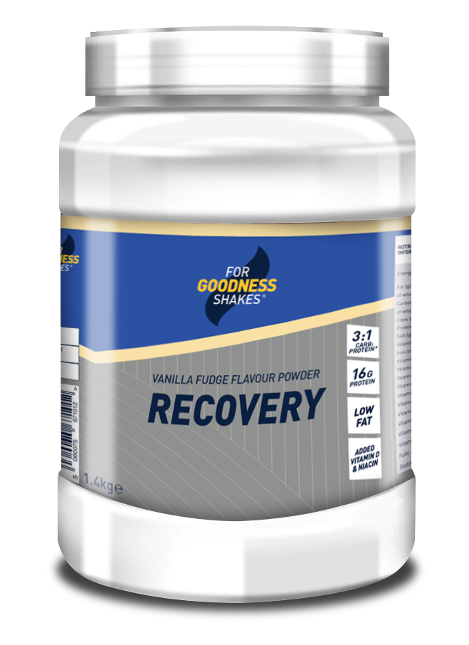 FGS Recovery Powder in tasty Vanilla Fudge flavour - the perfect post-activity recovery product.