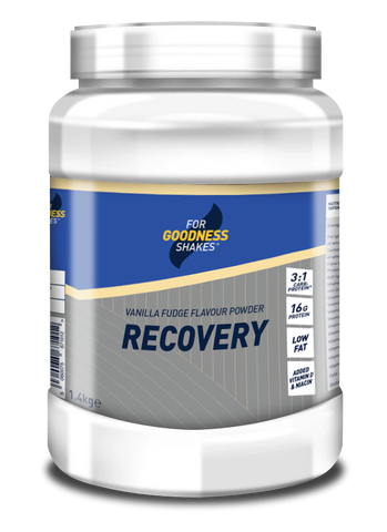 FGS Recovery Powder in tasty Vanilla Fudge flavour - the perfect post-activity recovery product.